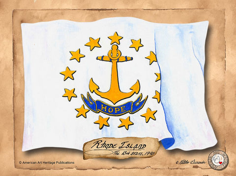 Rhode Island-Solo with background White Modern Wood Framed Art Print with Double Matting by Alexander, Natalie