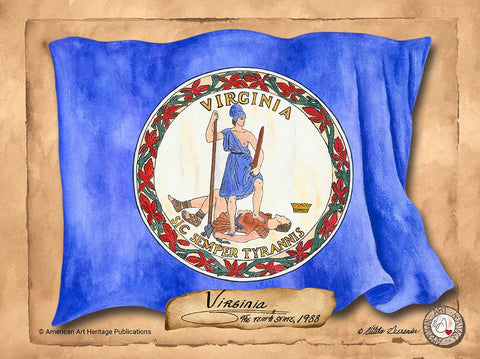 Virginia-Solo with background Black Ornate Wood Framed Art Print with Double Matting by Alexander, Natalie