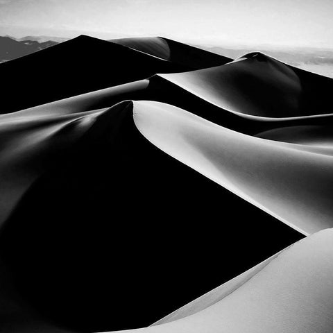 Sand Dunes Black Modern Wood Framed Art Print with Double Matting by Anonymous