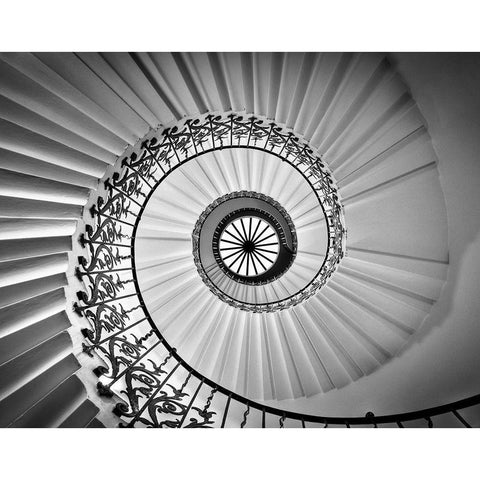 Tulip Staircase White Modern Wood Framed Art Print by Jackson