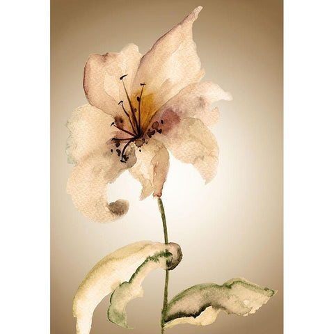 Blossom in Sienna II Black Modern Wood Framed Art Print by Regina