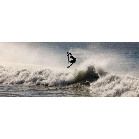 Super Surfer White Modern Wood Framed Art Print by Anonymous