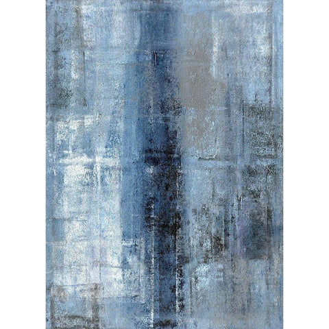 Cerulean Texture I Black Modern Wood Framed Art Print with Double Matting by Tice, C.