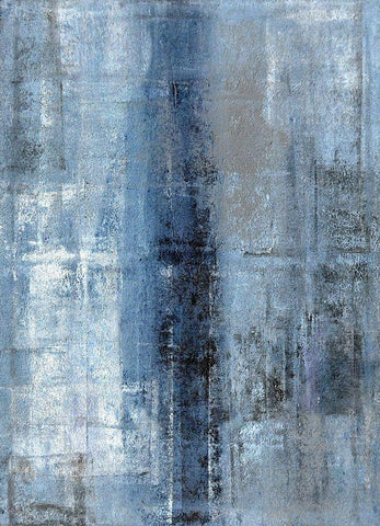 Cerulean Texture I White Modern Wood Framed Art Print with Double Matting by Tice, C.