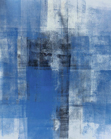 Cerulean Texture II White Modern Wood Framed Art Print with Double Matting by Tice, C.