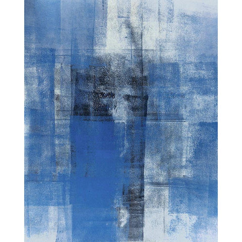 Cerulean Texture II Black Modern Wood Framed Art Print by Tice, C.