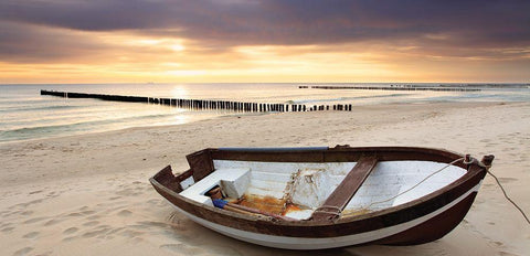 Coastal Panorama Black Ornate Wood Framed Art Print with Double Matting by Anonymous