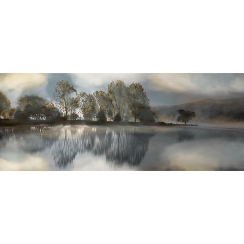 Golden Dawn Black Modern Wood Framed Art Print by Anonymous