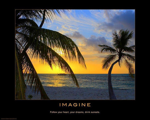 Imagine White Modern Wood Framed Art Print with Double Matting by Anonymous