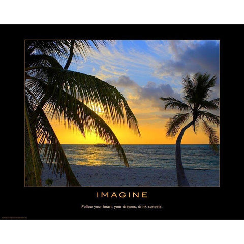 Imagine White Modern Wood Framed Art Print by Anonymous