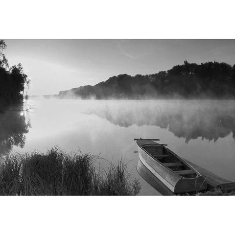 Fishermans Cove White Modern Wood Framed Art Print by Anonymous