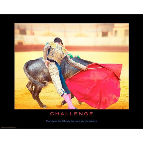 Challenge White Modern Wood Framed Art Print by Anonymous