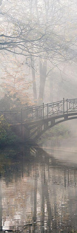 Bridge in the Mist I White Modern Wood Framed Art Print with Double Matting by Anonymous