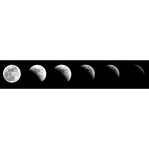 Lunar Eclipse Black Modern Wood Framed Art Print with Double Matting by Anonymous