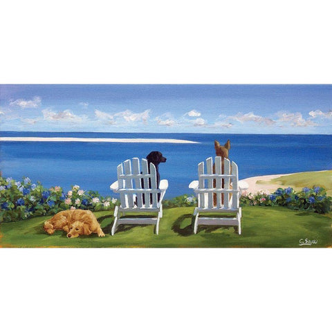 Chatham Tail Black Modern Wood Framed Art Print with Double Matting by Saxe, Carol