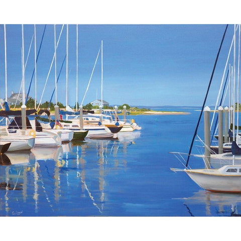 Marina Mill Creek Black Modern Wood Framed Art Print by Saxe, Carol