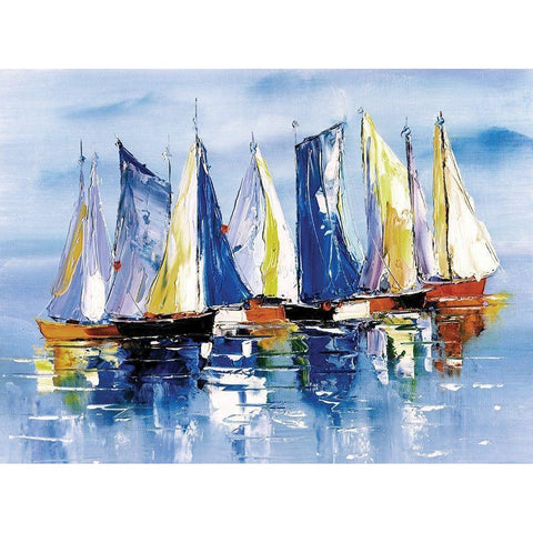 Boat Ballet White Modern Wood Framed Art Print by Chen, Y.C.