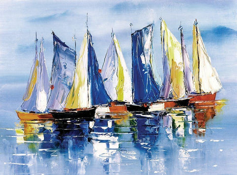 Boat Ballet Black Ornate Wood Framed Art Print with Double Matting by Chen, Y.C.