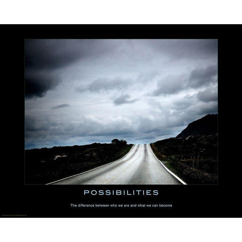 Possibilities Black Modern Wood Framed Art Print with Double Matting by Anonymous