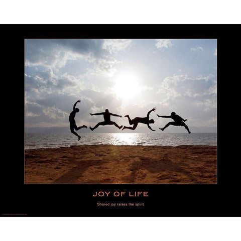 Joy of Life Black Modern Wood Framed Art Print with Double Matting by Anonymous