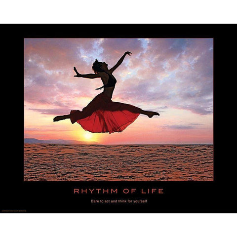 Rhythm of Life White Modern Wood Framed Art Print by Anonymous