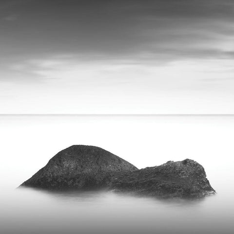 Ocean Rocks II. Black Modern Wood Framed Art Print by Sorochan