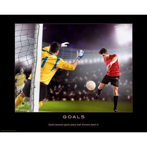 Goals Gold Ornate Wood Framed Art Print with Double Matting by Anonymous