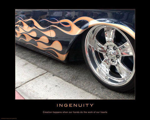 Ingenuity White Modern Wood Framed Art Print with Double Matting by Anonymous
