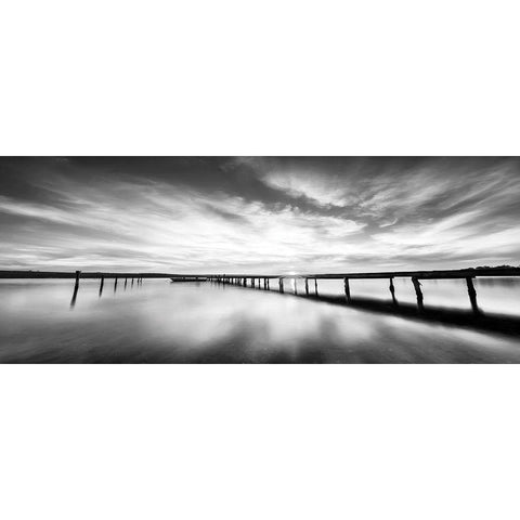 Sunset at Long Pier Gold Ornate Wood Framed Art Print with Double Matting by Ivanova, Z.