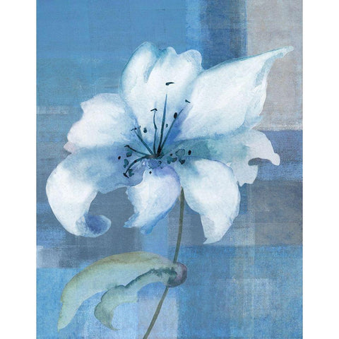 Lily Abstract White Modern Wood Framed Art Print by Anonymous