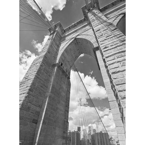 Brooklyn Bridge Arch Gold Ornate Wood Framed Art Print with Double Matting by Anonymous