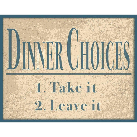 Dinner Choices White Modern Wood Framed Art Print by Anonymous