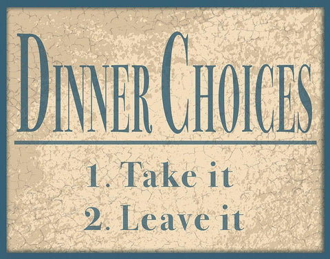 Dinner Choices White Modern Wood Framed Art Print with Double Matting by Anonymous