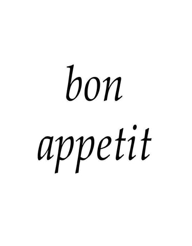 Bon Appetit White Modern Wood Framed Art Print with Double Matting by Anonymous