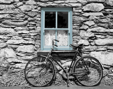 Bicycle by Rural Cottage White Modern Wood Framed Art Print with Double Matting by Anonymous