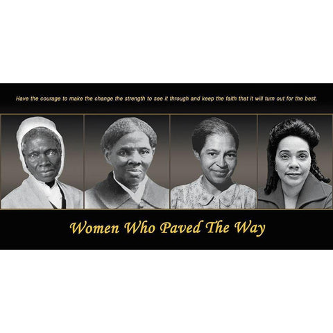 Women Who Paved The Way Black Modern Wood Framed Art Print with Double Matting by Anonymous