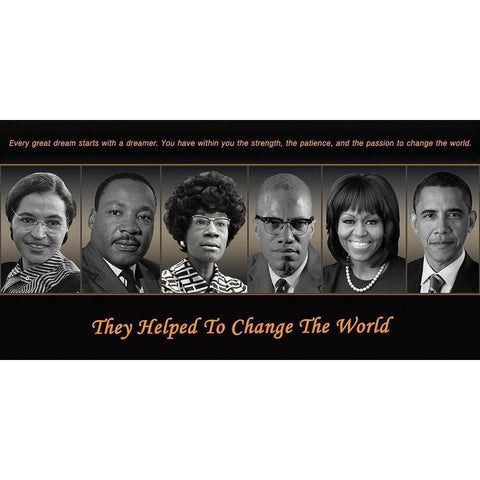 They Helped To Change The World Black Modern Wood Framed Art Print with Double Matting by Anonymous