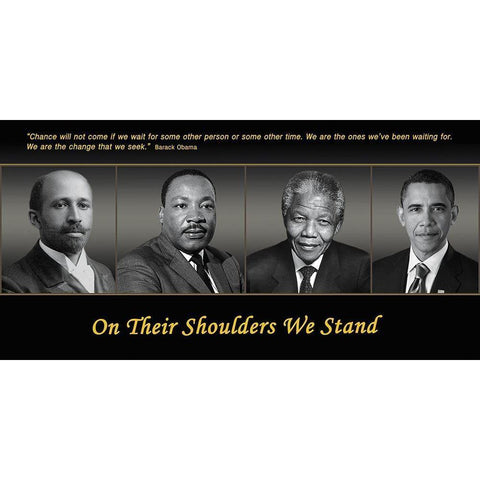 On Their Shoulder We Stand White Modern Wood Framed Art Print by Anonymous