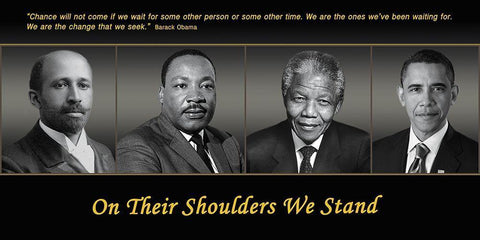 On Their Shoulder We Stand White Modern Wood Framed Art Print with Double Matting by Anonymous