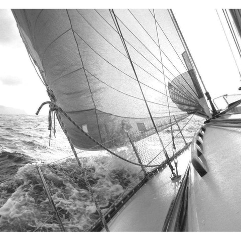 Heeling to Port Gold Ornate Wood Framed Art Print with Double Matting by Anonymous