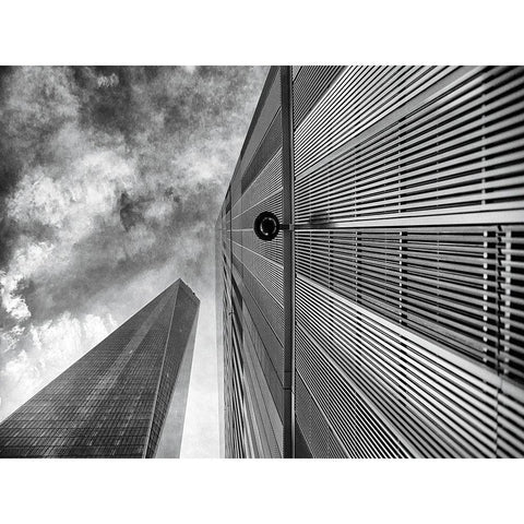 Perspective on Freedom Tower White Modern Wood Framed Art Print by Graciet, Stephane