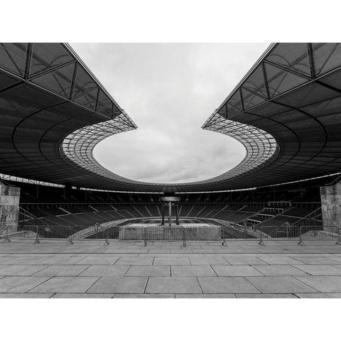 Stadium White Modern Wood Framed Art Print by Graciet, Stephane