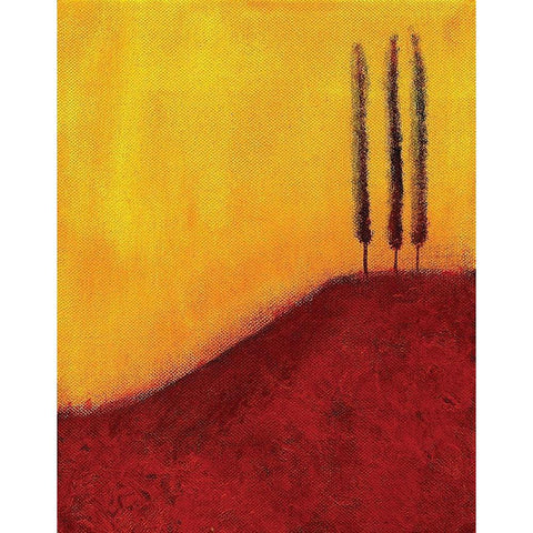 Trees on a Hill Black Modern Wood Framed Art Print with Double Matting by Giordano, V.