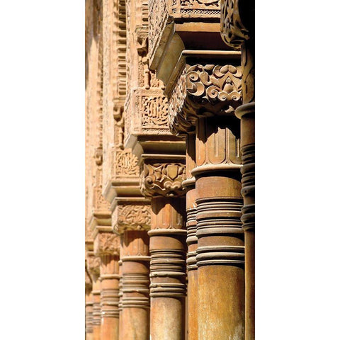 Alhambra Pillars Gold Ornate Wood Framed Art Print with Double Matting by Pearlman, Steve