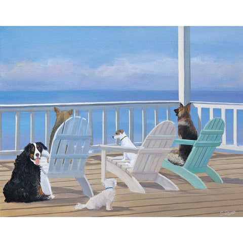 Porch Tails White Modern Wood Framed Art Print by Saxe, Carol