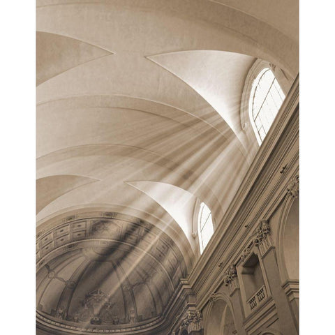 Sunbeamed Cathedral White Modern Wood Framed Art Print by Anonymous