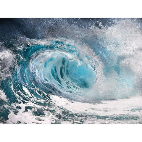 Thunder Wave White Modern Wood Framed Art Print by Anonymous