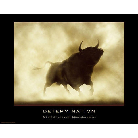 Determination Black Modern Wood Framed Art Print with Double Matting by Anonymous