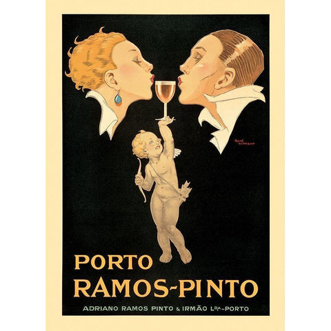 Porto Ramos Black Modern Wood Framed Art Print with Double Matting by Vincent, Rene