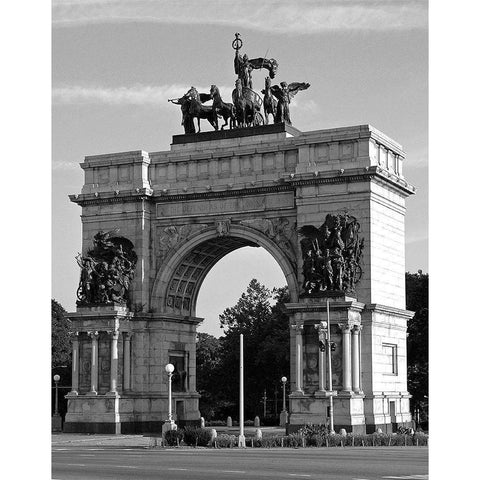 Grand Army Plaza Arch, Brooklyn Black Modern Wood Framed Art Print with Double Matting by Maier, Phil